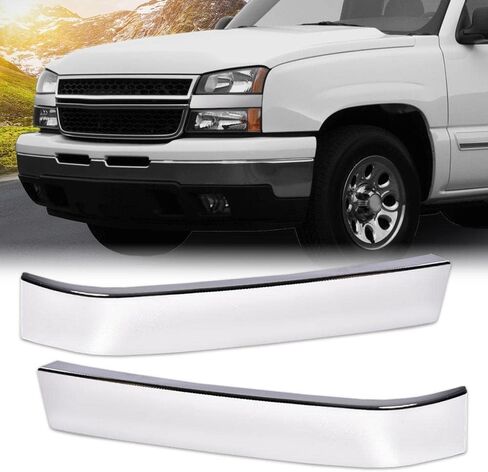 PIT66 Grille Trims Set, Compatible with 2003-2007 Chevy Silverado, LH RH Driver & Passenger Side, 2 Pcs, (Black) in Saudi Arabia