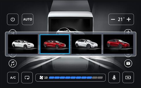 Aekegrep-Tesla Rear Screen for Tesla Model 3 2017-2023 and Model Y 2019-2024 7.2-inch IPS Touch Screen with AC Control for seat Heating and air Conditioning Temperature Mediation. in Saudi Arabia
