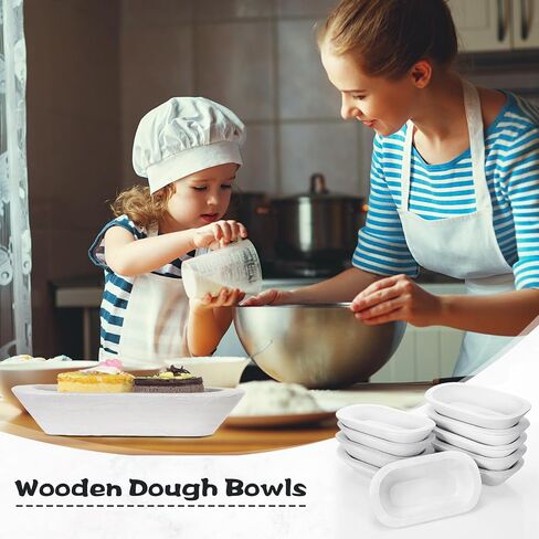 10 Pack Wooden Dough Bowls Bulk Rustic Dough Bowls Hand Carved Wood Bowl Dining Room Paulownia Bowls for DIY Home Crafts Making Farmhouse Fruits Supplies Decoration in Saudi Arabia