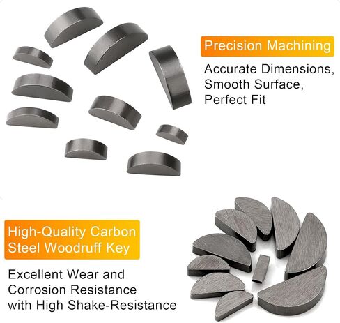 Awpeye 120pcs Woodruff Key Assortment Kit, 10 Sizes Metric Half Moon Keys, Keyway and Key Stock Assortment, Flywheel Key Set, Woodruff Semicircle Key for Shaft Crank Applications in Saudi Arabia