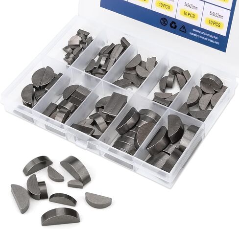 Awpeye 120pcs Woodruff Key Assortment Kit, 10 Sizes Metric Half Moon Keys, Keyway and Key Stock Assortment, Flywheel Key Set, Woodruff Semicircle Key for Shaft Crank Applications in Saudi Arabia