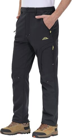 MAGCOMSEN Men's Winter Pants 5 Zip Pockets Snow Ski Pants Fleece Lined Water Resistant Hiking Pants in Saudi Arabia