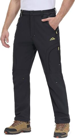 MAGCOMSEN Men's Winter Pants 5 Zip Pockets Snow Ski Pants Fleece Lined Water Resistant Hiking Pants in Saudi Arabia