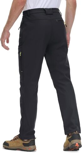 MAGCOMSEN Men's Winter Pants 5 Zip Pockets Snow Ski Pants Fleece Lined Water Resistant Hiking Pants in Saudi Arabia