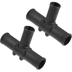 Motoforti Connector Heater Hose Output T Pipe, for Toyota Land Cruiser 1992-2007, 87248-60460, Plastic, Black, 2 Pcs