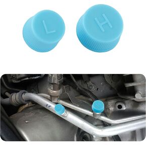 2PCS Car Air Conditioner Dust Valve Caps,Blue Car AC Low Pressure Port Caps and High Pressure AC Caps for R134a AC System,Car Air Conditioner Accessories for Car Truck SUV (2PCS)