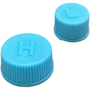 2PCS Car A/C Valve Core Caps, Leakproof Air Conditioning System Seal Kit, R134a Air Conditioning Repair System Charging Port Caps, High Low Side Pressure Replacement Valve Caps