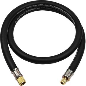 Upgrade Version 1/2" Internal Diameter High-Flow Vacuum Certified Refrigerant Hose,1/2" to 1/4" Fittings,20 Microns Vacuum,Faster HVAC Evacuation and Recovery,6-Feet,Black