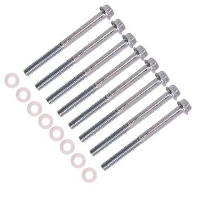 Fuel Bowl Screws 2 1/2" Fit for Holley 4160/4150 Carburetor Fuel Bowl Screws with Fuel Bowl Screw's Gasket Compatible with AED 5200 Bowl Screws Set 8Packs