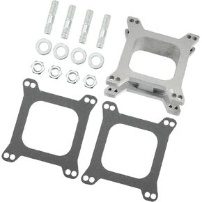 ACROPIX Carb Spacers 2" Tall Aluminum Alloy Open 4 Brl Square Flange Carb Carburetor Spacer with Gasket for 1 Set Car Parts