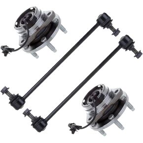 SCITOO 4pcs Front Wheel Hub Assembly Suspension Kit - Fit for Chevrolet Malibu for Pontiac G6 for Chevrolet Malibu Front Sway Bar End Link Wheel Hub Bearing - 513214
