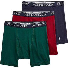 POLO RALPH LAUREN Classic Fit w/Wicking 3-Pack Boxer Briefs Andover Heather/Rl2000 Red/Black SM