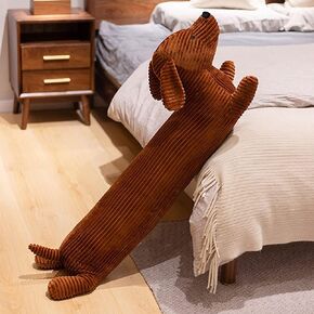 Enhopty 43" Giant Dachshund Dog Plush Pillow Puppy Wolf Stuffed Animal Plushie Hugging Long Body Throw Sleeping Pillow for Kids Christmas(43inch, Dachshund)