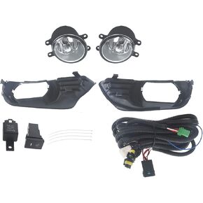 Left+Right Clear Bumper Fog Lights W/Switch Kit Replacement for 2007-2009 Toyota Camry