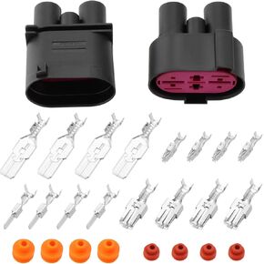 SING F LTD 1 Set of 4 Pin Male and Female Connector Plug Set Compatible with Volkswagen Compatible with Audi Compatible with Seat Compatible with Skoda OE 1J0906234 1J0906444