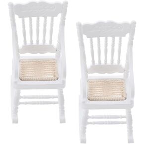 ibasenice 6 pcs Funiture Model Mini Decoration, for Accessory Wooden Small :Simulation Chair Dolls Rocking Scene House Decor Miniature Furniture Accessories Dollhouse