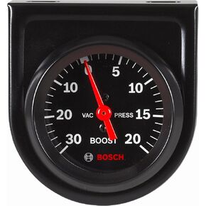 Bosch SP0F000050 Style Line 2" Mechanical Vacuum/Boost Gauge (Black Dial Face, Black Bezel)