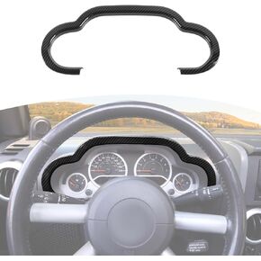 RT-TCZ for Jeep JK Dash Cluster Instrument Panel Gauge Trim Cover Carbon Fiber for Jeep Wrangler JK JKU 2007-2010 Carbon Fiber Interior Accessories