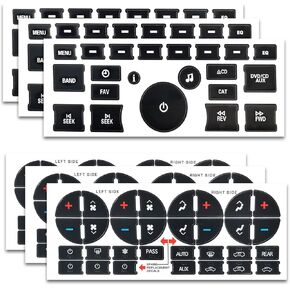 2 PCS AC Dash Button Repair Kit, Best for Fixing Ruined Faded AC & Radio Control Buttons Decal Stickers Replacement, Vehicle Interior Accessories for Car SUV Van Truck in Kuwait