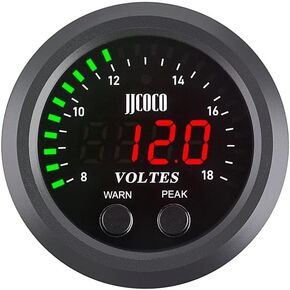 مجموعة قياس ضغط الزيت العالمية 2-1/16 بوصة (52 مم) 150 رطل لكل بوصة مربعة - شاشة عرض رقمية باللون الأحمر مع مستشعر إلكتروني 1/8NPT - لمجموعات قياس سيارات القوارب البحرية والسيارات والشاحنات in Kuwait