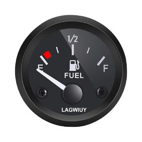 2" 52mm Boat Fuel Gauge, E-1/2-F Pointer Marine Fuel Gauge Kit, Universal Fuel Level Gauge, DC 12V Fuel Meter Gauge for Car Ships Boats Marine Truck Motorcycle Vehicle Automotive (Black)