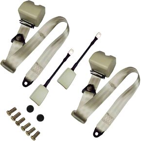 2 Set Universal 3pt Adjustable Retractable Lap Suitable for Modification Belts Kit for Go Kart,Club Golf Cart,Van,UTV,VR, Buggies, Minivan,Pickup and Truck (Black)