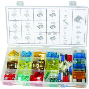 Swordfish 51010-Auto Fuse Assortment, ATM/ATO/ATX/GLASS/ATS Fuses Assortment, Package of 147 pieces