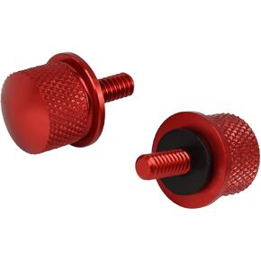 Motoforti 1/4''-20 Thread Motorcycle Red Aluminum Alloy Rear Seat Bolt Screw for Harley Davidson Touring Sportster Softail Dyna 1996-2017 2pcs Long-lasting