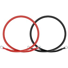 مجموعة كابلات بطارية 4AWG مقاس 15 بوصة، (1 إيجابية و1 سلبية) مع أطراف عروة M10 مقاس 3/8 بوصة، وكابلات توصيل عاكس لسلك الطاقة، وكابل بطارية للسيارة، والشاحنة، والطاقة الشمسية، والبحرية، وجزازة العشب، ومركبة ترفيهية
