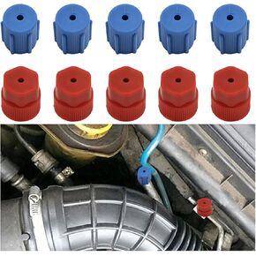 Mandark 10PCS Car R134a A/C Cap, 13mm & 16mm Automotive Air Conditioning System Service Charging Port Caps, Vehicle Interior AC System Accessories, Universal for RV, SUV, Truck