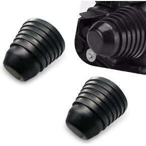 Pack-2 Car H4 Forward Light Dust Cover, 3.14" ID 0.8" High Thread Fastening Bulb Housing Cover, Silicone Waterproof Seal Extension Cover, Universal for Car Bulb Modification Accessory (Black)