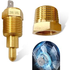 1 Piece Car Fan Thermostat Temperature Switch, Electric Engine Cooling Temperature Sensor Switch, Car Radiator Adapter Accessory, Universal for Most Cars (Gold)