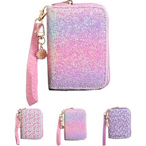 Kids Flower Wallets for Little Girls Flower Wallet Small Cute Wallet for Teen Girls Toddler Wallet for Girls Teen Girl Wallet with Coin Pocket