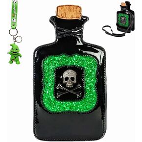 Novelty Handbags Poison Bottle Crossbody Bag Fun Shape Purse Chainstrap Glitter Poison Bottle Purse