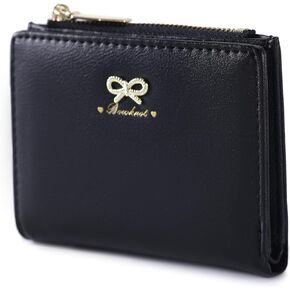 Girls Cute Wallet Bow Small Wallet Aesthetic Card Holder ID Window Purse for Women Slim Wallet Zipper Coin Purse