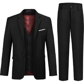 JPF Boy's Formal Suit Set Slim Fit Kids Tuxedo Suits for Wedding Teen Toddler Boy Dress Suit Outfit