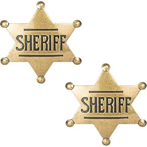 2Pcs Sheriff Badge ,Metal Sheriff Badge for Kids Party Costume Play Props Favors Supplies,cowboy party decoration badge,Sheriff Badge for Kids and Adult,School Carnival Prizes,Party Bag Gift Fillers