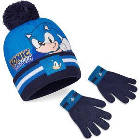 Sonic The Hedgehog Beanie Hat Scarf and Gloves Set for Boys