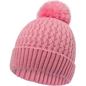 Winter Hat for Kids Children, Girls Beanie with Pom Pom, Girls Accessories Knit Beanies Cap Age 7-12