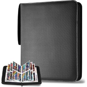 Trading Card Binder 400 Pockets Card Holder with 50 Sleeves, Card Collection Binder, Trading Card Holder Album Folder Book for TCG Sports Football Baseball Game Cards and More