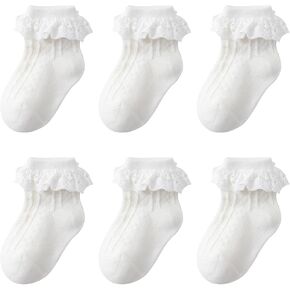 Zumou Toddler Lace Socks Girls Ruffle Eyelet Frilly Princess for Baby Little Kids in Saudi Arabia
