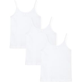 Studio 3 Girls’ 3-Pack Soft 100% Cotton Camisole for Toddlers and Little Girls, Basic Cami