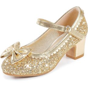 Princess Shoes High Heel Toddler Girls Dress Shoes Cute Bowknot Sparkle Mary Jane Flower Girls Wedding Birthday Party Prom for Little Big Kids