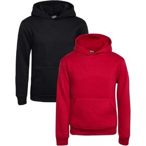 Boys' Sweatshirt -2 Pack Basic Fleece Pullover Hoodie Sweatshirt for Boys (Size: 8-18) in Kuwait