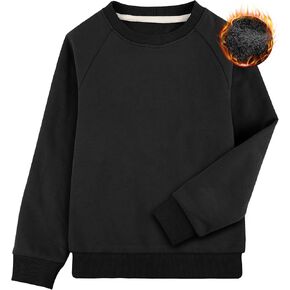 BIG ELEPHANT Boys Crewneck Sweatshirt Youth Fleece Sweatshirts Long Sleeve Basic Pullover Soft Warm Thin Fleece for Kids