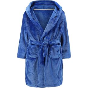 Boys Hooded Bathrobes Girls Soft Plush Fleece Robe Toddler Fuzzy Pajamas Kids Warm Sleepwear