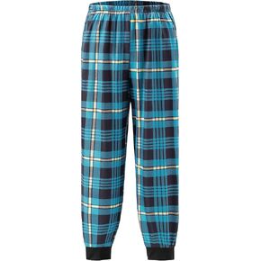 Ekouaer Boys Jogger Pajama Pants Long Plaid Pj Pants Elastic Waistband Lounge Pants with Pockets