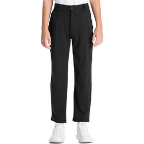 DEVOROPA Youth Boys Golf Pants Stretch Flat Front Dress Athletic Casual Pants School Uniform Khaki Chino Twill Pants Pockets