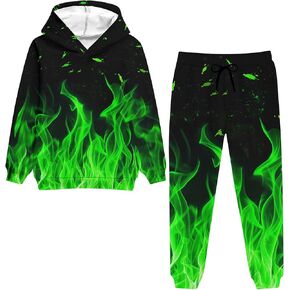 Belovecol Boys Hoodie Pant Set 3D Print Hooded Sweatshirt Sweatpant Suit 2 Peice Clothing Set for 7-14 Years