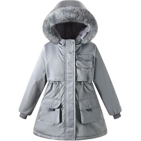 Teen Girls Winter Coat Long Puffer Fleece Jacket Hoodie Outfit Kid Clothes Parka